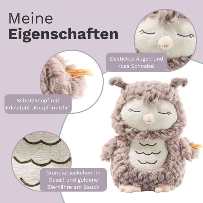 Steiff Kuscheltier Ollie Eule, Süßes Stofftier, Jungen, Mädchen & Babys ab 0 Monaten, Friends, Plüschtier , Beige – Bild 5