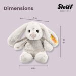 Steiff Hoppie Hase 18 cm hellgrau, Plüschtier Hase mit Schlappohren, Soft Cuddly Friends, flauschiges Stofftie Kuscheln – Bild 2