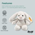 Steiff Hoppie Hase 18 cm hellgrau, Plüschtier Hase mit Schlappohren, Soft Cuddly Friends, flauschiges Stofftie Kuscheln – Bild 3